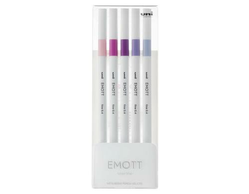 Uni POSCA Faserschreiber Emott 5er Etui 0.4mm, 5 Farben Floral