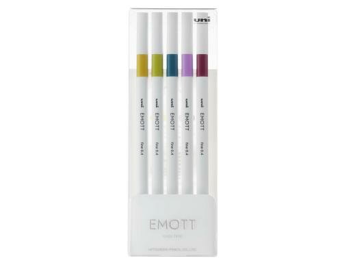 Uni POSCA Faserschreiber Emott 5er Etui 0.4mm, 5 Farben Retro