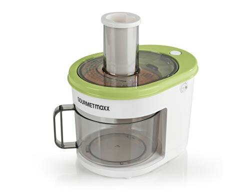 GOURMETmaxx Obst- & Gemüseschneider 120Wweiß/limegreen mit 4 Einsätzen