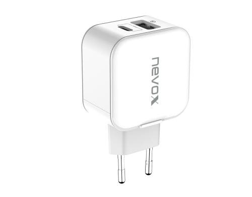 Nevox USB PowerDelivery Type C+Qualcomm 3.0 QI Ladestation mit 18W