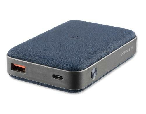 4smarts Powerbank VoltHub Ultimate induktion, 10000 mAh, blau/grau