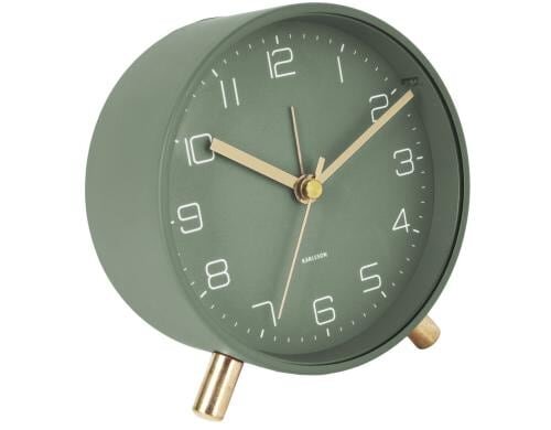KARLSSON Wecker Lofty, Grün matt D: 11 cm, Exkl. 1 x AA Batterien