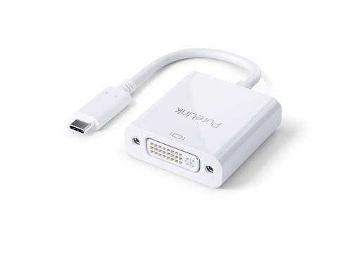 PureLink Monitoradapter USB Typ-C zu DVI 2K bis 60Hz, DVI Single Link, Weiss