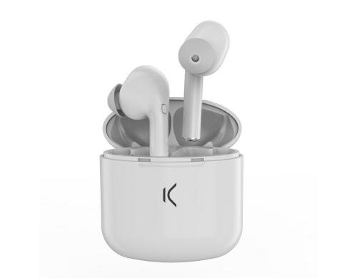 Ksix True Buds, True Wireless In-Ear Weiss, Bluetooth, bis 16h Akku, Mic