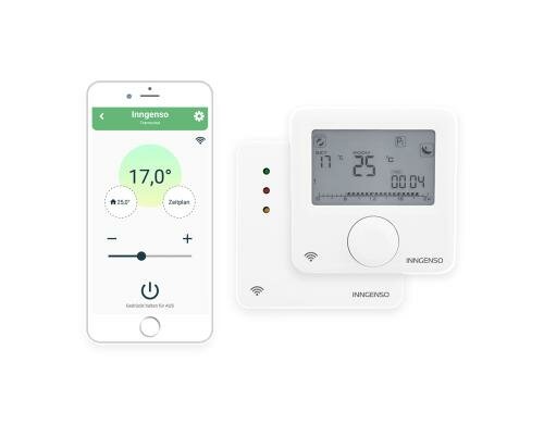 INNGENSO Digitaler Thermostat IT WiFi drahtlos, inkl. Empfänger mit Schaltausgang