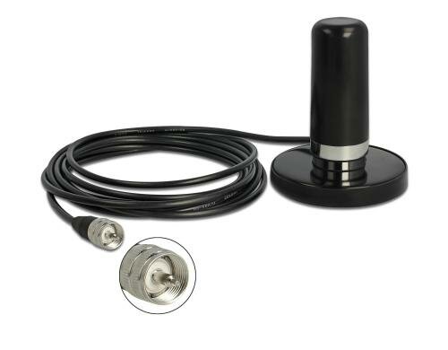 Delock LTE-Antenne, 0-3dBi, Magnetfuss, UHF 0.7-2.7Ghz, RG-58 A/U 4m Kabel,Outdoor