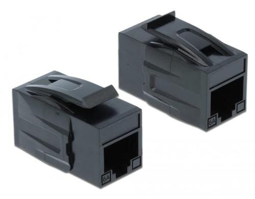 Delock Keystone Modul Cat.6A, UTP, schwarz extern: RJ45 Buchse, Intern RJ45 Buchse