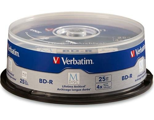 Verbatim BD-R M-DISC 25GB 25er P bis 4-fach, n.bedruckbar, Spindel