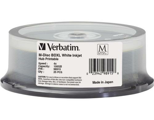 Verbatim BD-R M-DISC 100GB 25er P bis 4-fach, bedruckbar, Spindel