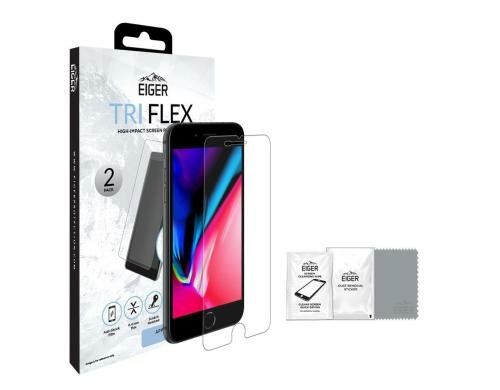 Eiger Displayschutz Tri Flex high Impact cl iPhone 6/6s/7/8 Plus, 2er Pack