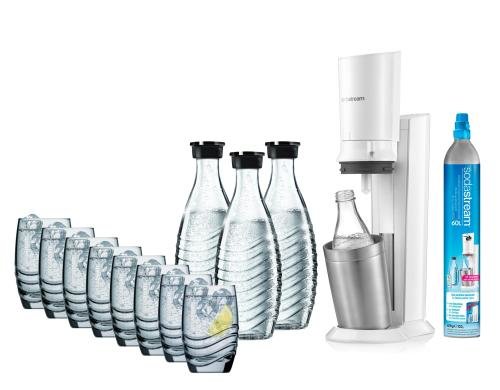 Crystal Megapack Special Weiss 60 L Zylinder, 3 Glaskaraffen, 8 Gläser