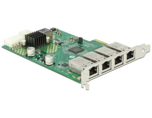 Delock PCI-Express-x4 Netzwerkkarte, 4x1Gbps,  Mit PoE/PoE+