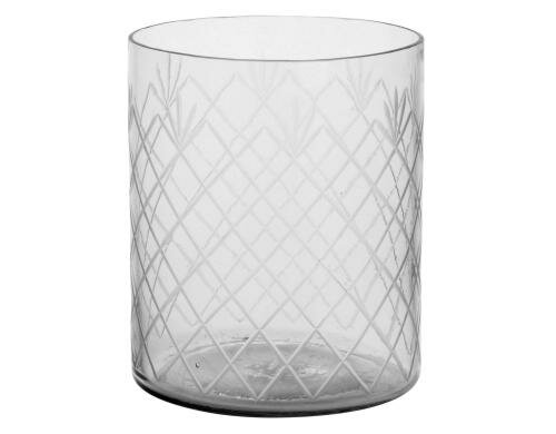 Herstera Vase Cristal Yemen Tallado Trasnparent, Glas, 17 x 18 cm