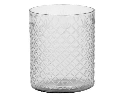 Herstera Vase Cristal Zambia Tallado Trasnparent, Glas, 17 x 18 cm