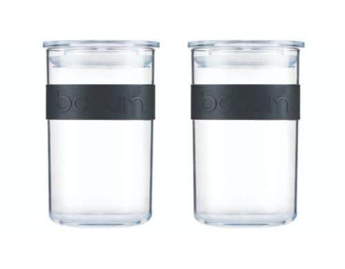 Bodum Presso Vorratsglas 2er-Set Kunststoff mit Silikonband, 0.6 Liter