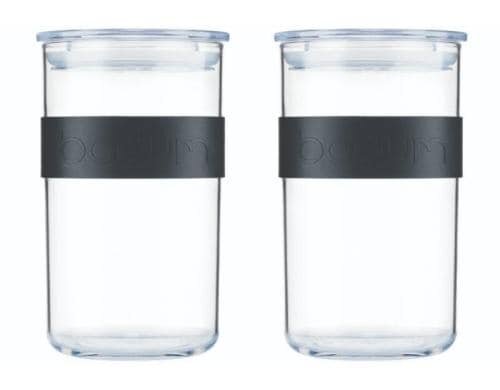 Bodum Presso Vorratsglas 2er-Set Kunststoff mit Silikonband, 1.0 Liter