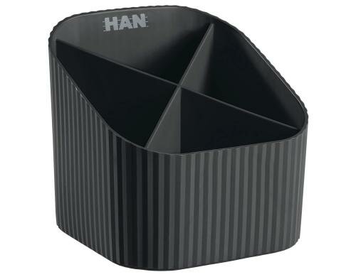 HAN Stifteköcher X-LOOP 4 Fächer, schwarz