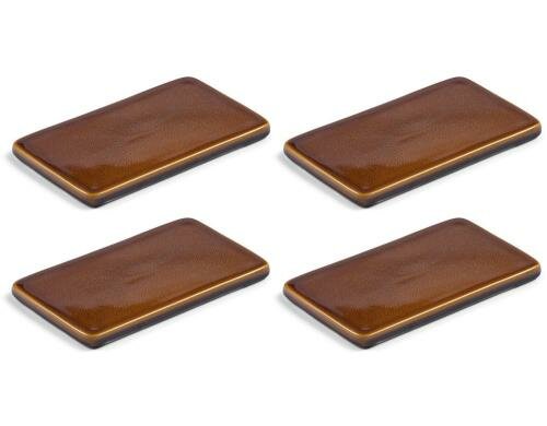 Bitz Servierplatte 22x12.8cm Amber 4er Set 4 Stück, Stoneware
