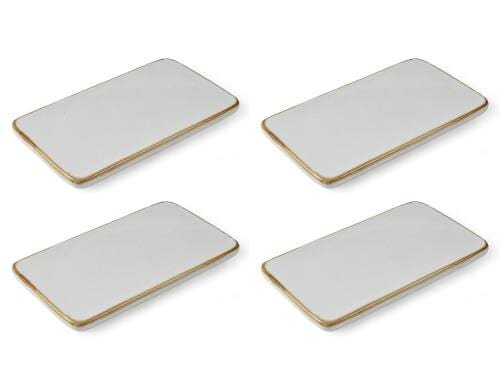 Bitz Servierplatte 22x12.8cm Creme 4er Set 4 Stück, Stoneware