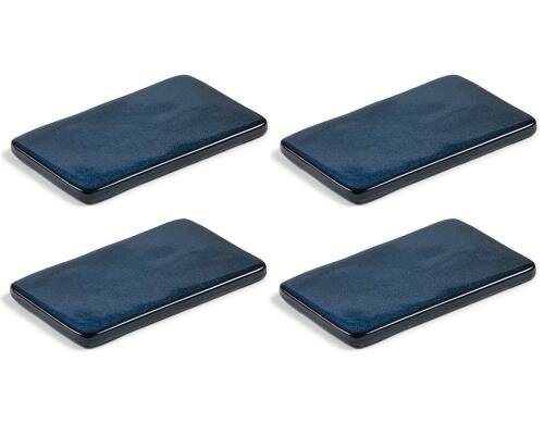 Bitz Servierplatte 22x12.8cm Blau 4er Set 4 Stück, Stoneware