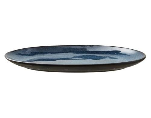Bitz Servierplatte 36x25cm Schwarz/Blau 1 Stück, Stoneware