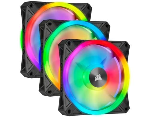 Gehäuselüfter Corsair iCUE QL120 RGB 3er 120x120x25mm, 4Pin, 1500rpm, 26dBA