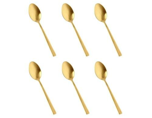 Bitz Teelöffel 6er Set Gold Gold satin finish, 14cm Länge