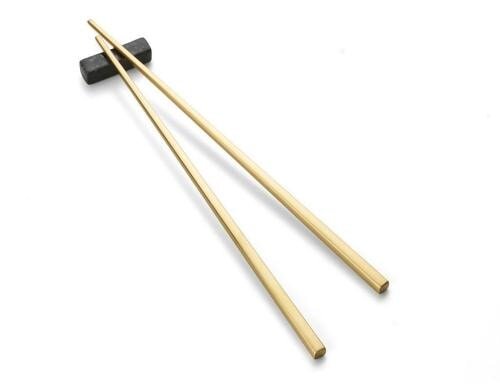 Bitz Essstäbchen 23cm Gold Länge 23cm, 3tlg mit Halter