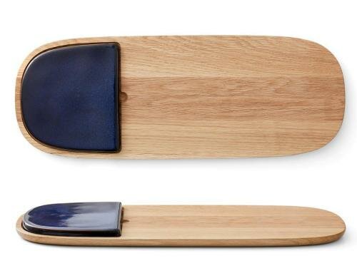 Bitz Servierplatte 51x19cm Blau 1 Stück Holz