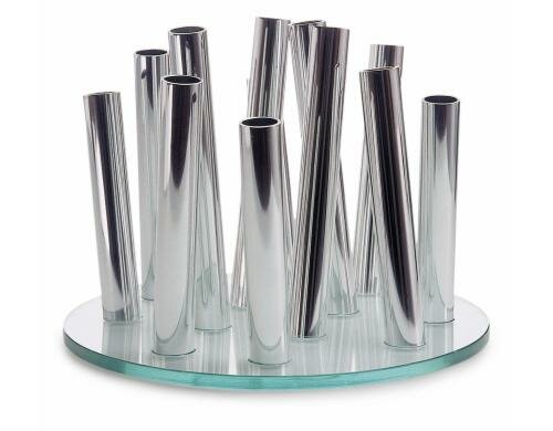 Philippi Vase Bouquet Glas, Aluminium poliert, D: 24cm