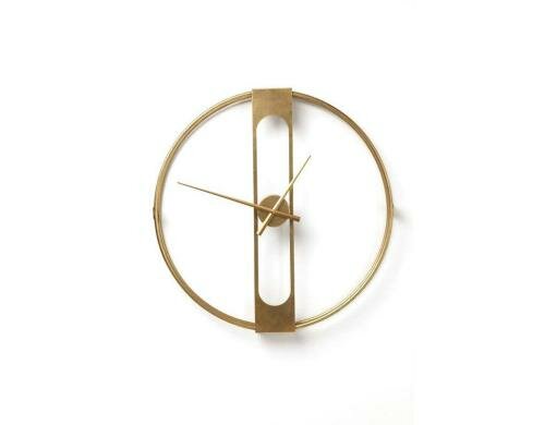 Kare Wanduhr Clip Gold, 60 x 60 x 10 cm Stahl pulverbeschichte, Exkl.1 AA Batterien