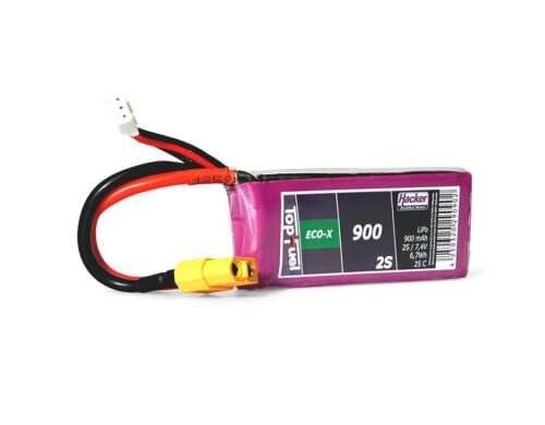TopFuel LiPo-Akku 7.4V 900mAh 2S 25C 70x30x12 mm, 55 g XT60