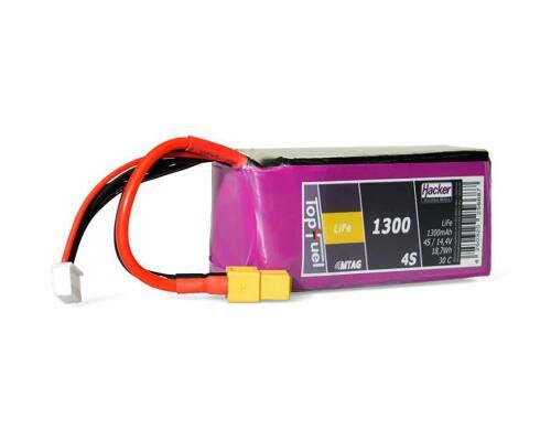 TopFuel LiFe-Akku 13.2V 1300mAh 4S 30C MTAG 72x36x38 mm, 177 g XT60