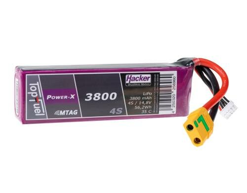 TopFuel LiPo-Akku 14.8V 3800mAh 4S 35C MTAG 140x42x32 mm, 409 g XT90/AS