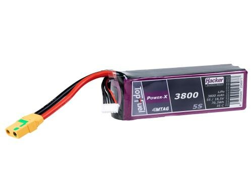 TopFuel LiPo-Akku 18.5V 3800mAh 5S 35C MTAG 140x42x40 mm, 525 g XT90/AS