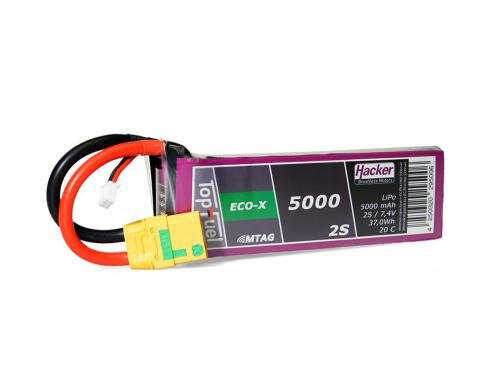 TopFuel LiPo-Akku 7.4V 5000mAh 2S 20C MTAG 142x42x17 mm, 255 g XT90/AS