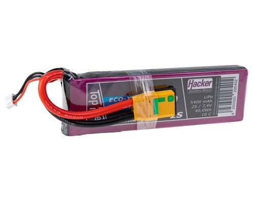 TopFuel LiPo-Akku 7.4V 5400mAh 2S 10C MTAG 140x43x22 mm 296g Light XT90/AS