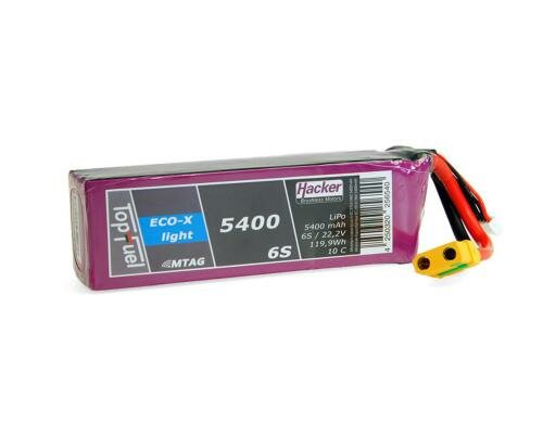 TopFuel LiPo-Akku 22.2V 5400mAh 6S 10C MTAG ? Light XT90/AS