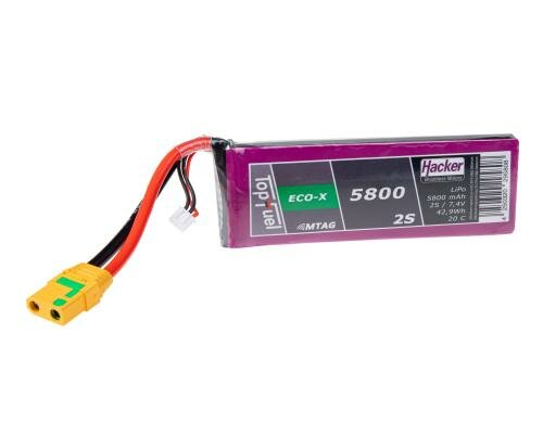 TopFuel LiPo-Akku 7.4V 5800mAh 2S 25C MTAG 148x50x18 mm, 298 g XT90/AS