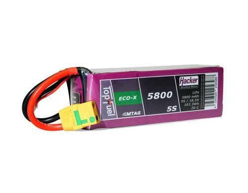 TopFuel LiPo-Akku 18.5V 5800mAh 5S 25C MTAG 148x50x43 mm 675g XT90/AS