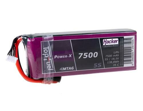 TopFuel LiPo-Akku 18.5V 7500mAh 5S 35C MTAG 175x65x50 mm 1193g 8mm Gold