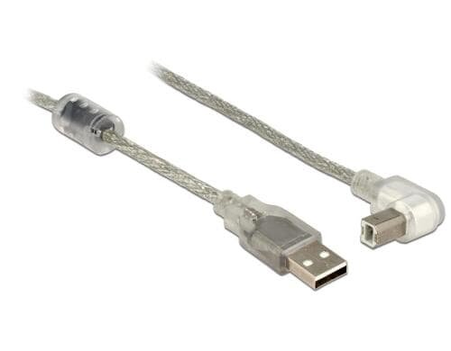 Delock USB2 Kabel A-B, 0.5m, transparent für USB2.0 Geräte, 480 Mbps