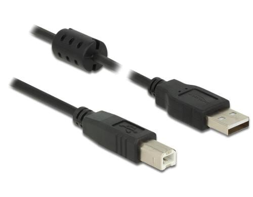Delock USB2 Kabel A-B, 1.5m, schwarz für USB2.0 Geräte, 480 Mbps