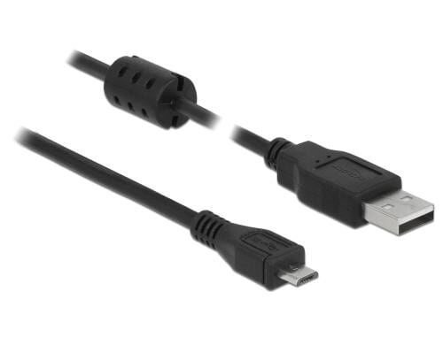 Delock USB2 Kabel A-MicroB, 1.5m, schwarz für USB2.0 Geräte, 480 Mbps