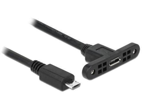Delock USB2 Kabel MicroB: 25cm, zum Einbau Buchse-Stecker, mit Schrauben