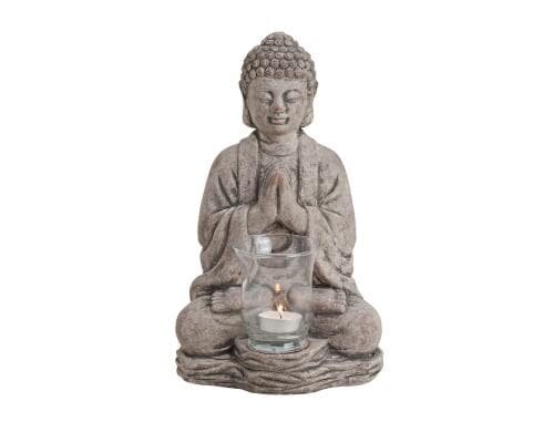 G. Wurm Windlicht Buddha Keramik, 18 x 15 x 30 cm