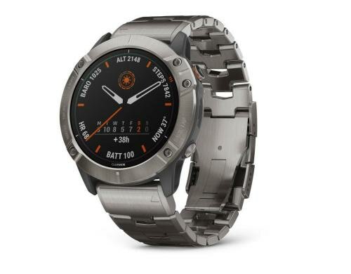Garmin Fenix 6X Pro Solar,Titanium w/Ti Band,EMEA