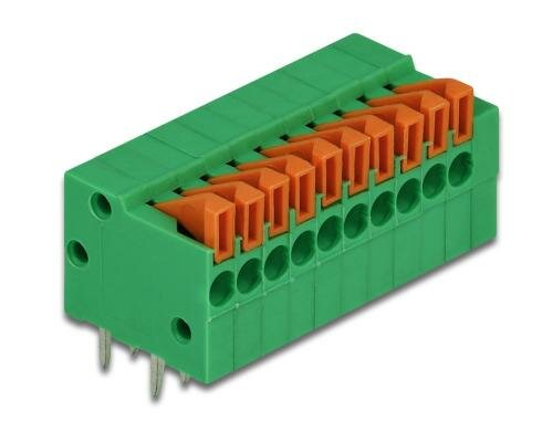 Delock Terminalblock mit Drucktaster, 4Stk für Platine 2.54mm , 10Pin, horizontal