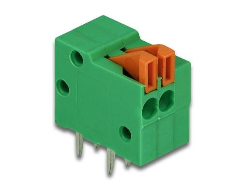 Delock Terminalblock mit Drucktaster, 4Stk für Platine 2.54mm , 2Pin, horizontal