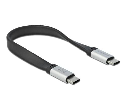 Delock USB3.2 Flachbandkabel Typ-C 22cm bis 10Gbps, schwarz